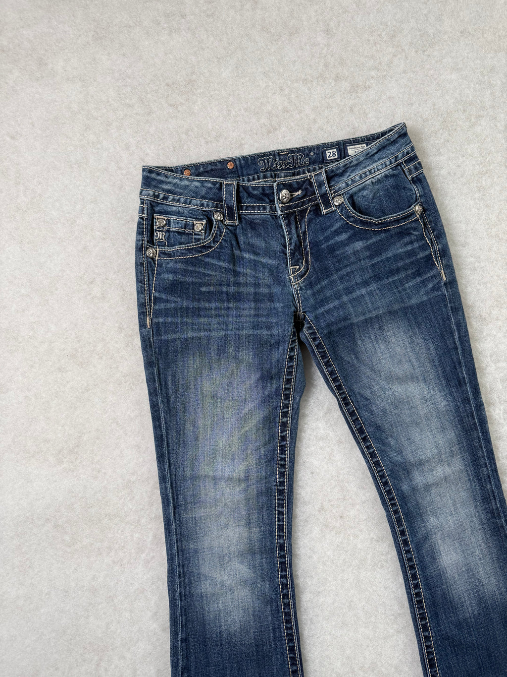 Miss Me Boot Cut Low Waist Jeans 28