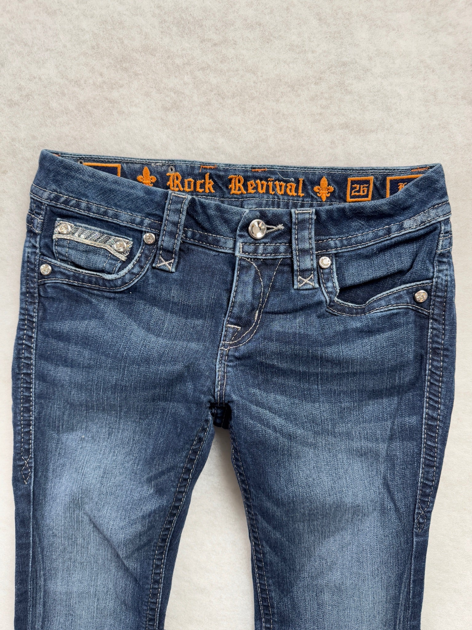 Rock Revival Boot Cut Low Waist Jeans 26