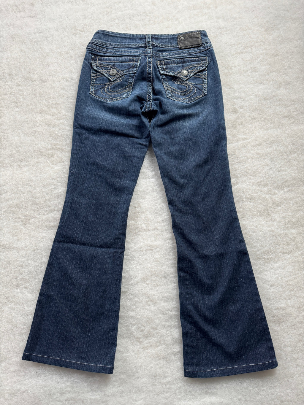 Silver Boot Cut Low Waist Jeans
