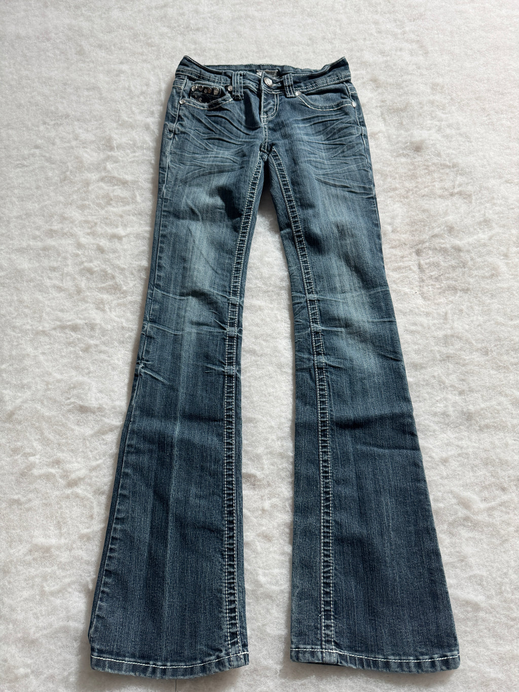 Boot Cut Low Waist Jeans Blau, Foto 1 von 4