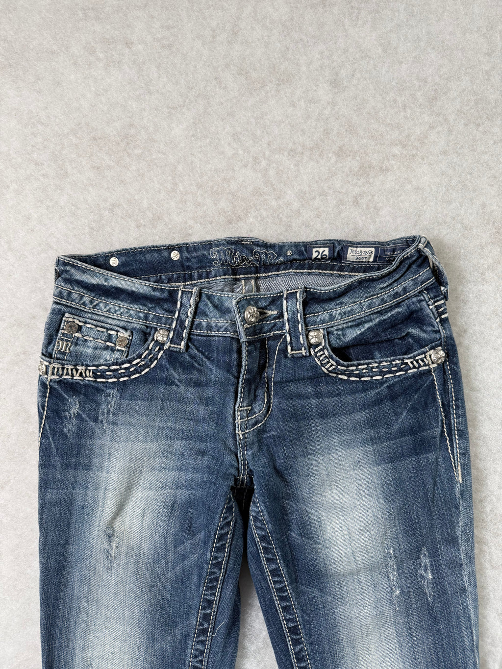 Miss Me Boot Cut Low Waist Jeans 26