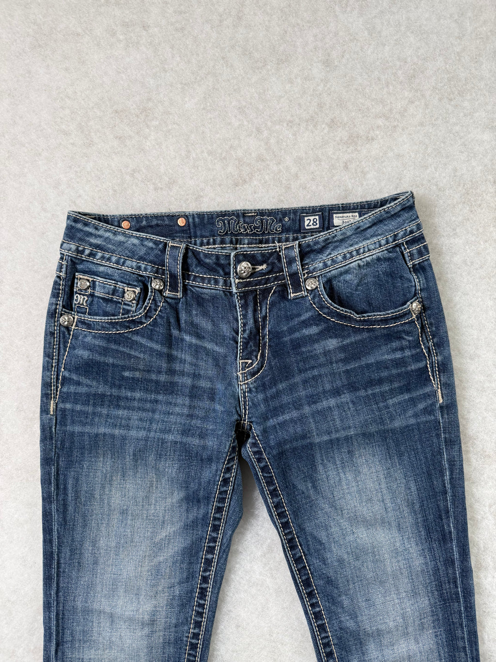 Miss Me Boot Cut Low Waist Jeans 28