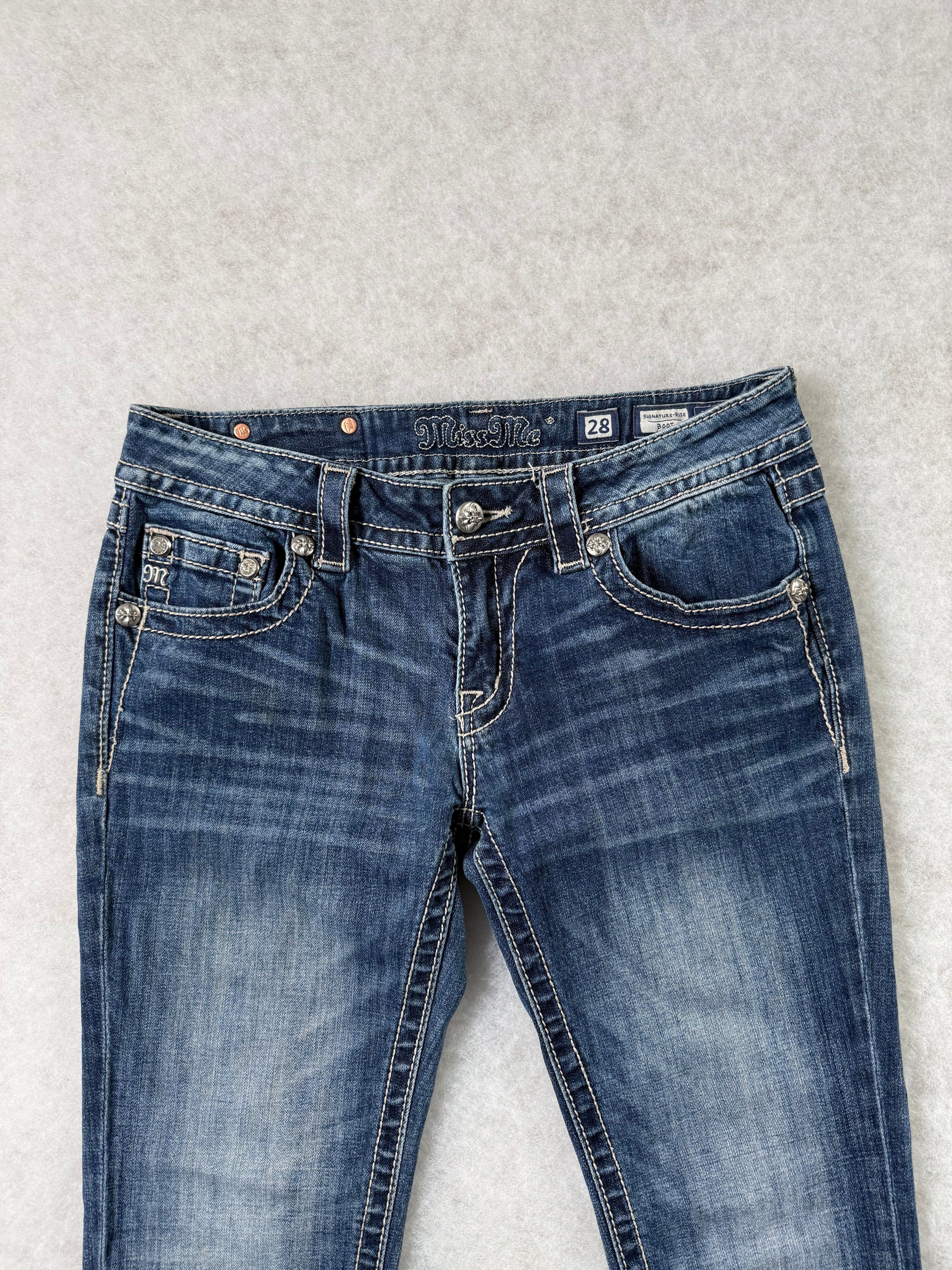 Miss Me Boot Cut Low Waist Jeans 28