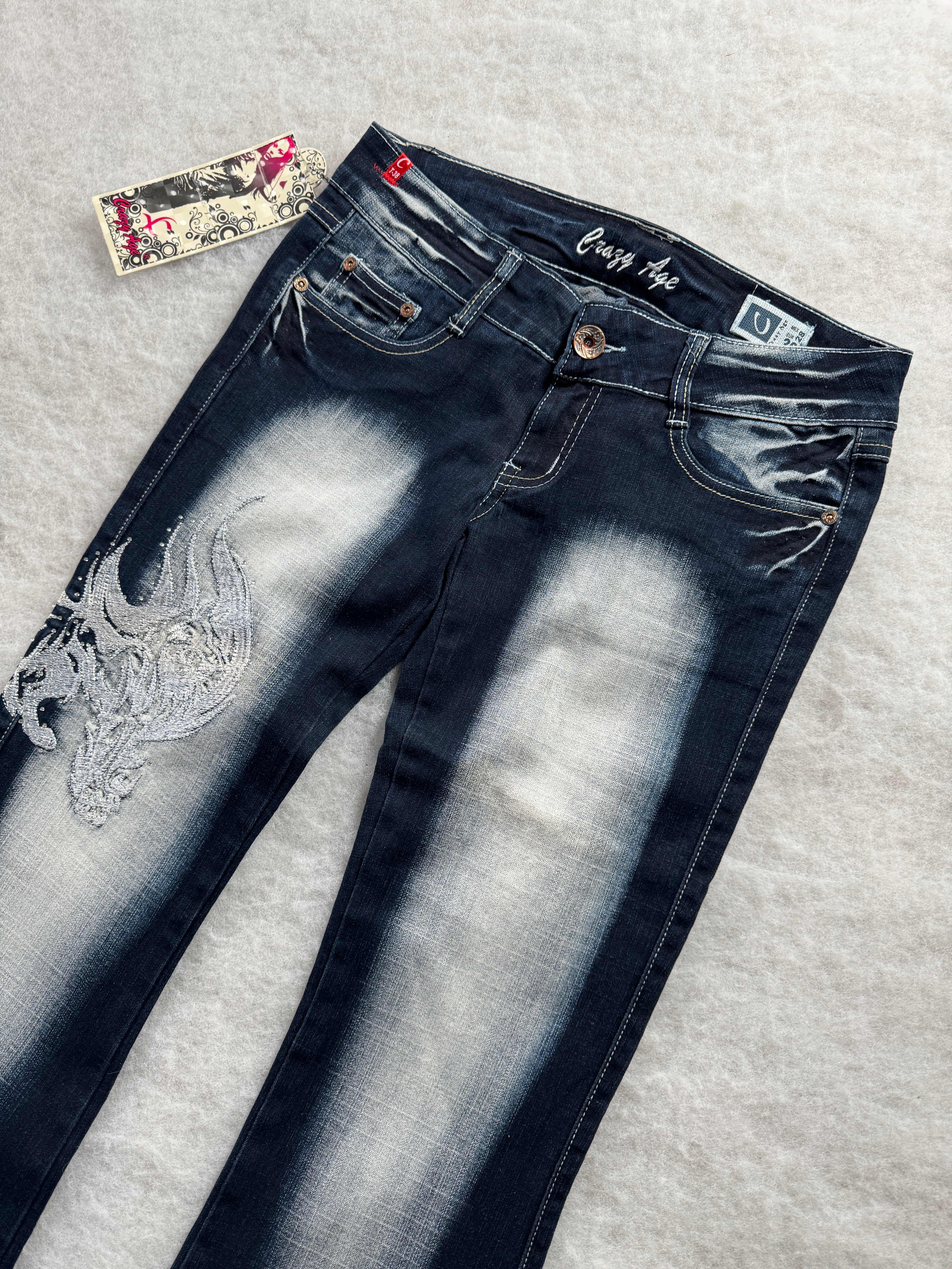 Crazy Age Boot Cut Low Waist Jeans 28