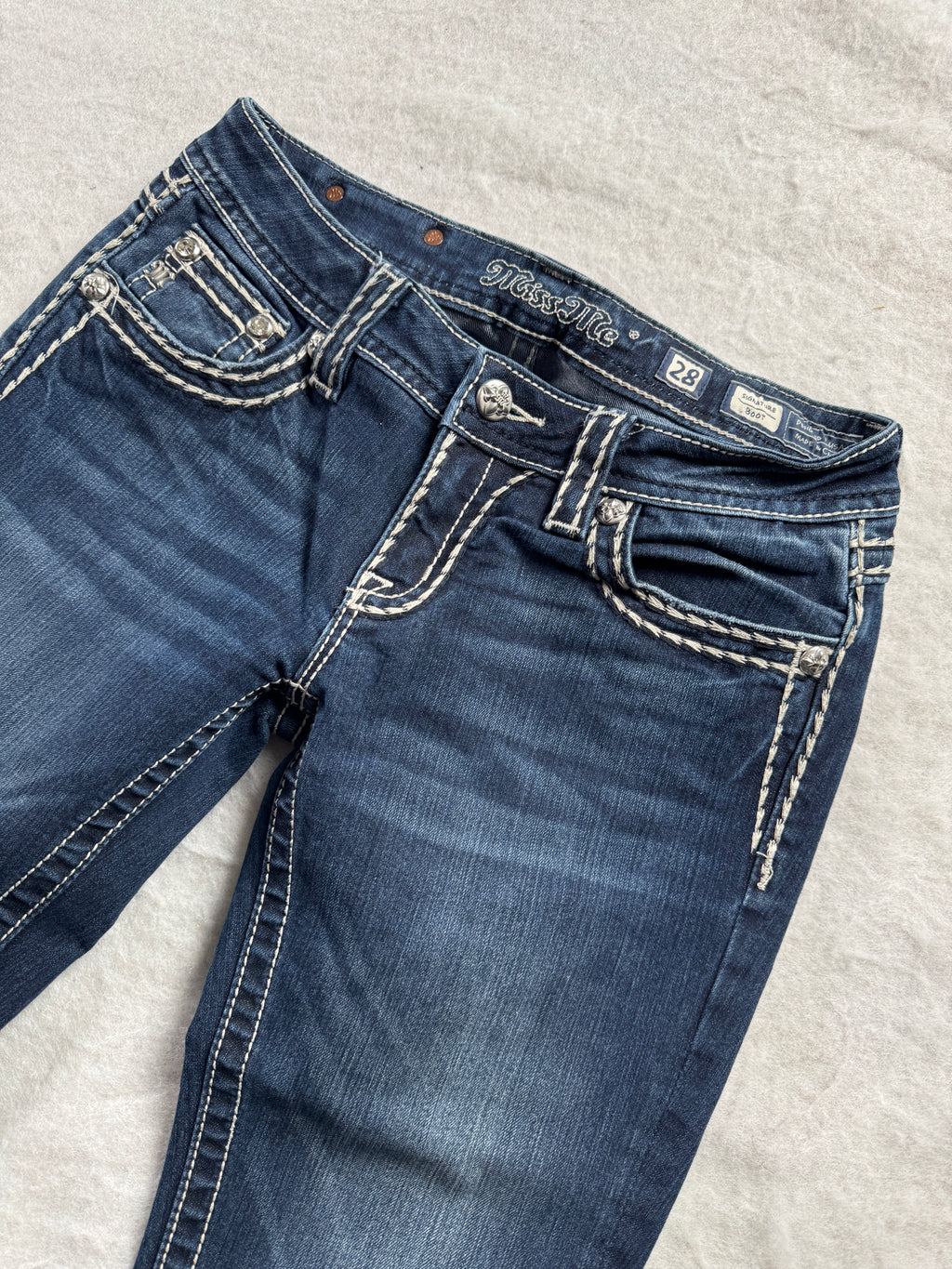 Miss Me Boot Cut Low Waist Jeans 28
