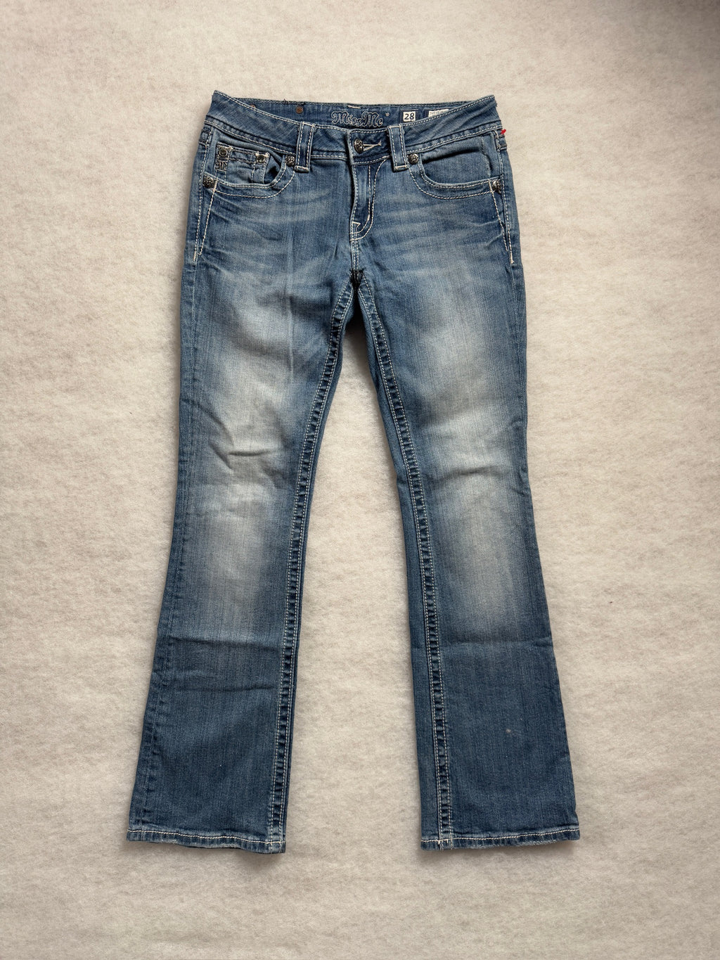 Miss Me Boot Cut Low Waist Jeans 28