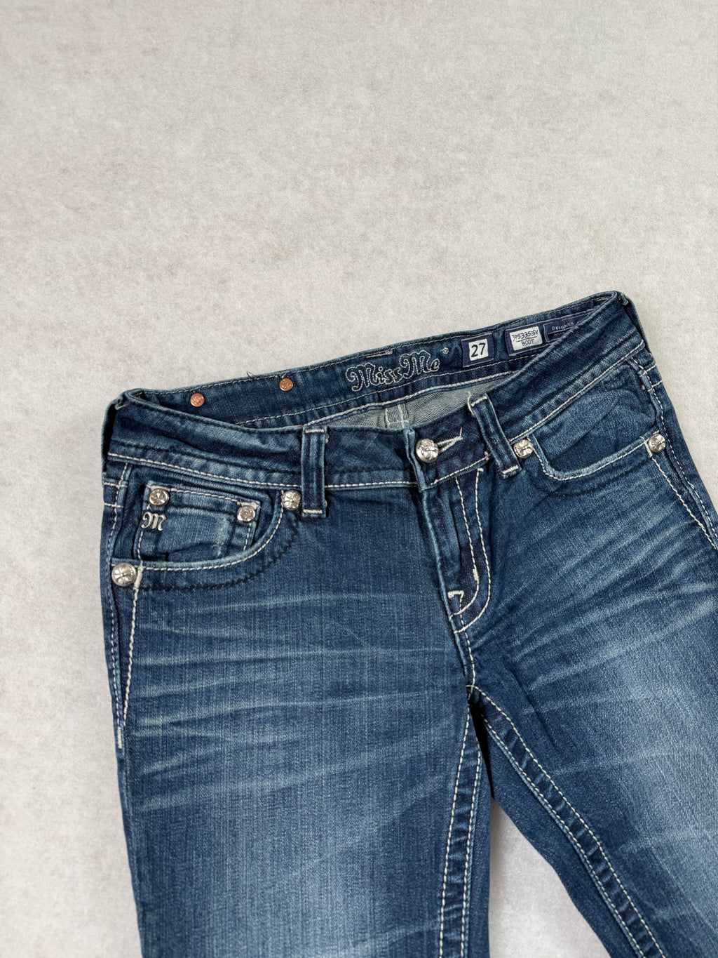Miss Me Boot Cut Low Waist Jeans 27