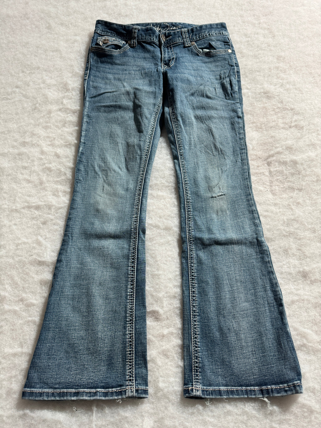 Boot Cut Low Waist Jeans Blau, Foto 1 von 4