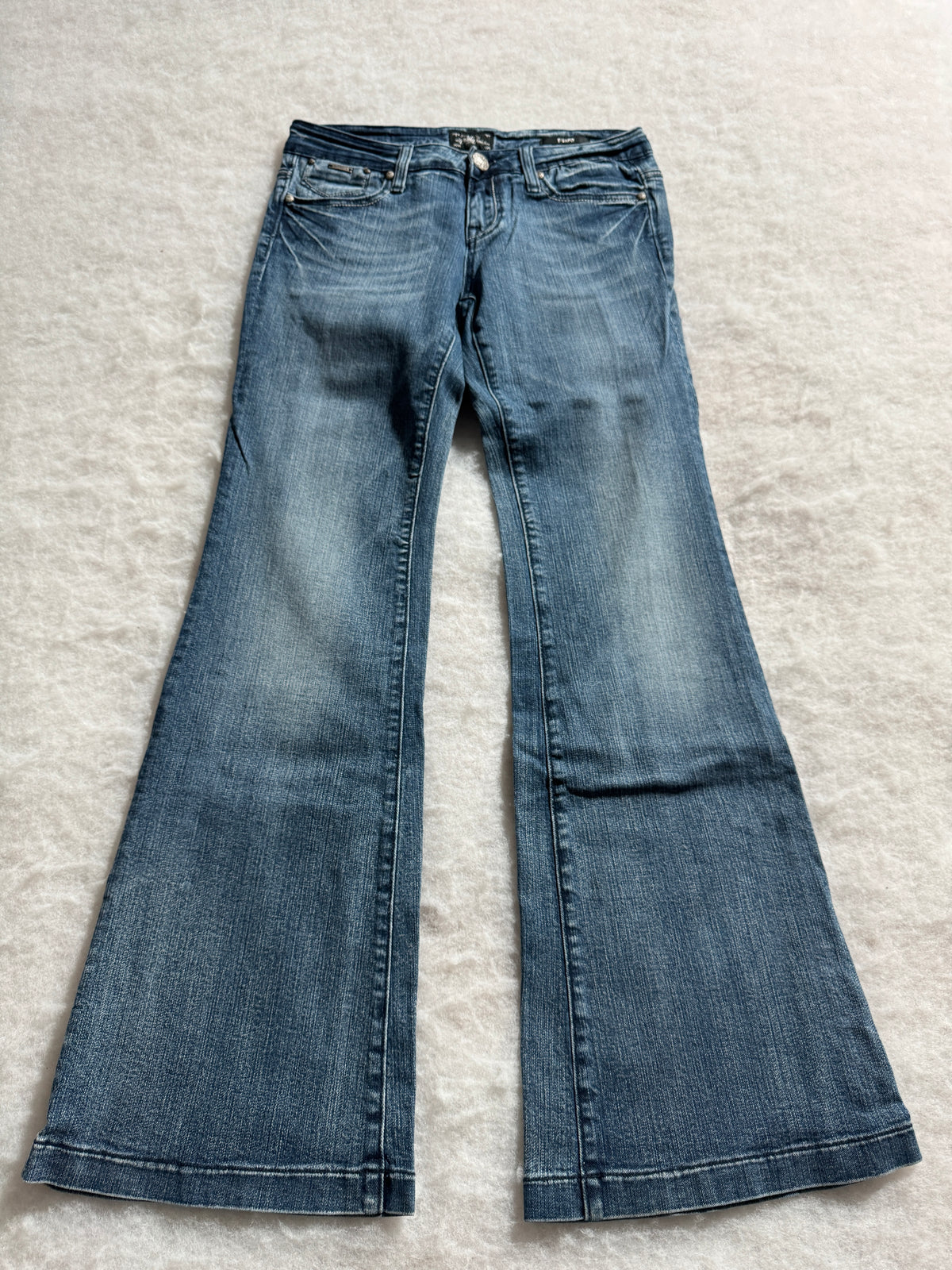 Boot Cut Low Waist Jeans Blau, Foto 1 von 4
