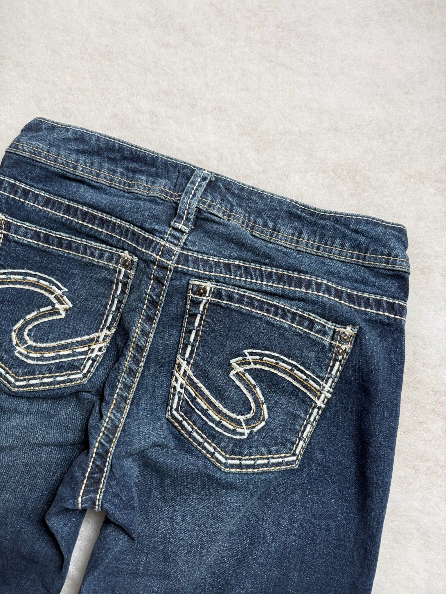 Silver Boot Cut Low Waist Jeans 28