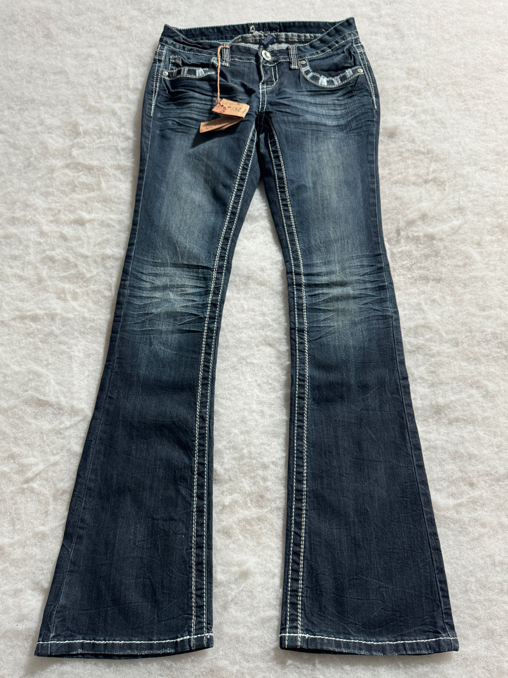 Boot Cut Low Waist Jeans Blau, Foto 1 von 4