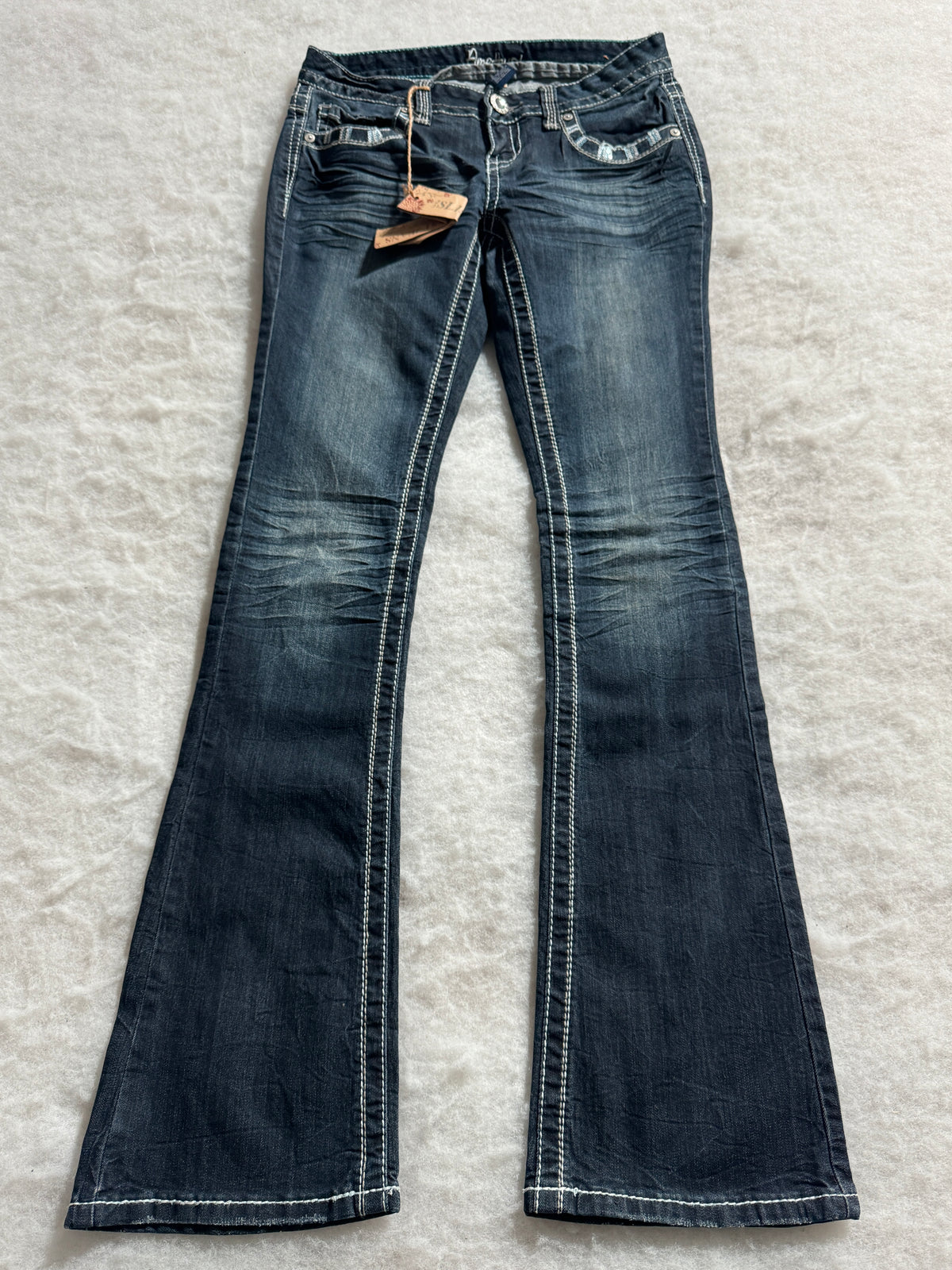 Boot Cut Low Waist Jeans Blau, Foto 1 von 4