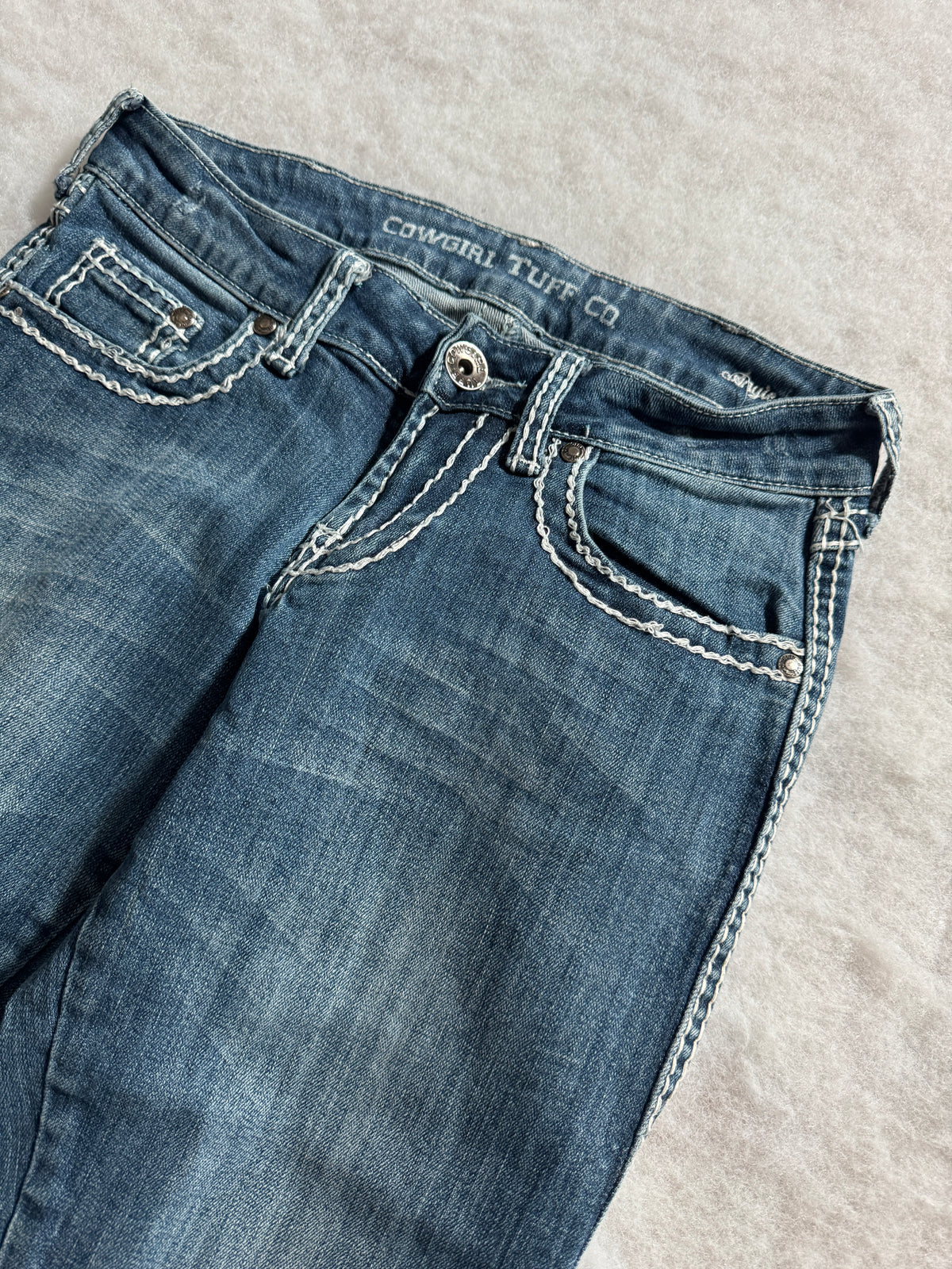 Boot Cut Low Waist Jeans Blau, Foto 4 von 4