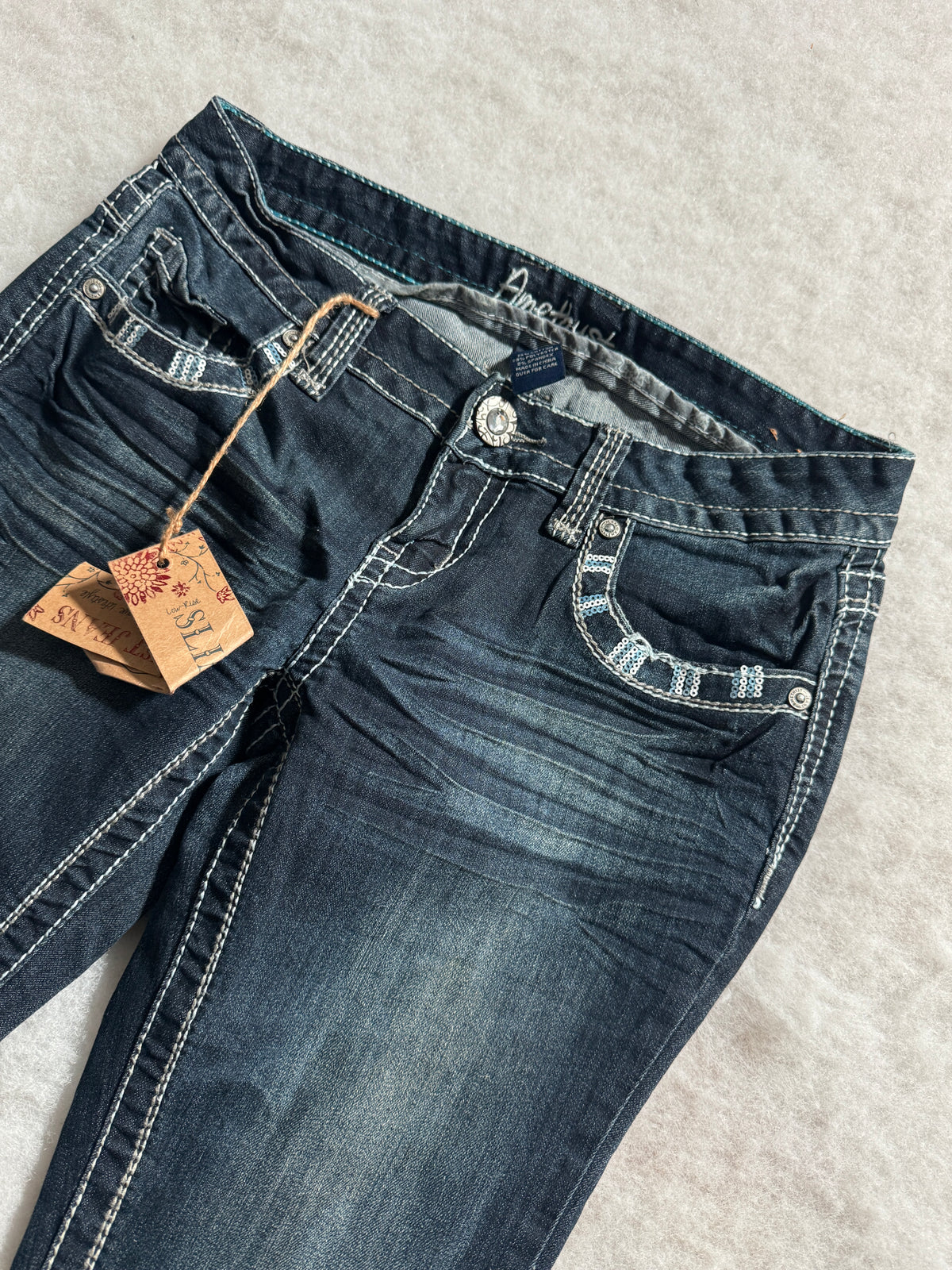 Boot Cut Low Waist Jeans Blau, Foto 4 von 4