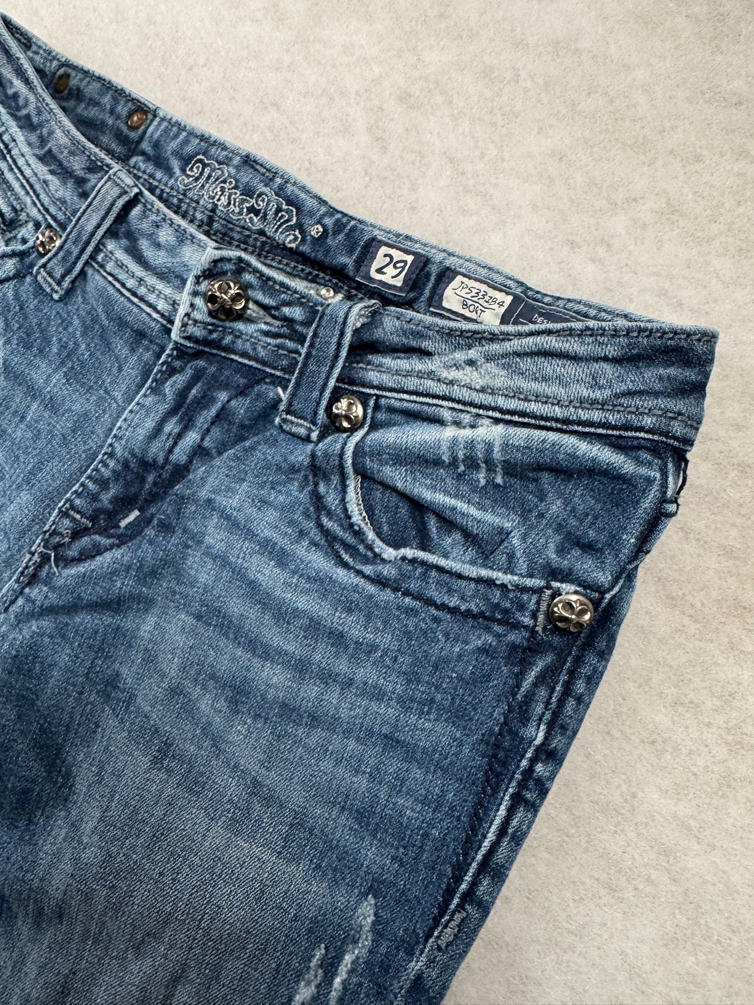 Miss Me Boot Cut Low Waist Jeans 27
