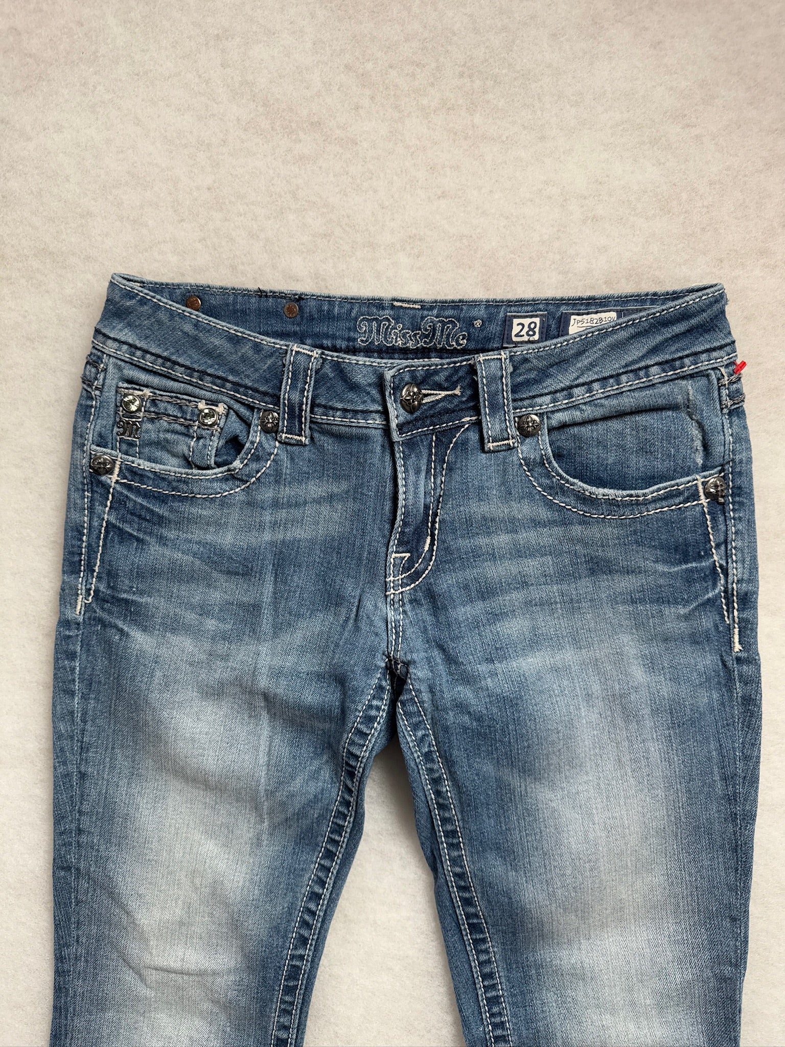 Miss Me Boot Cut Low Waist Jeans 28