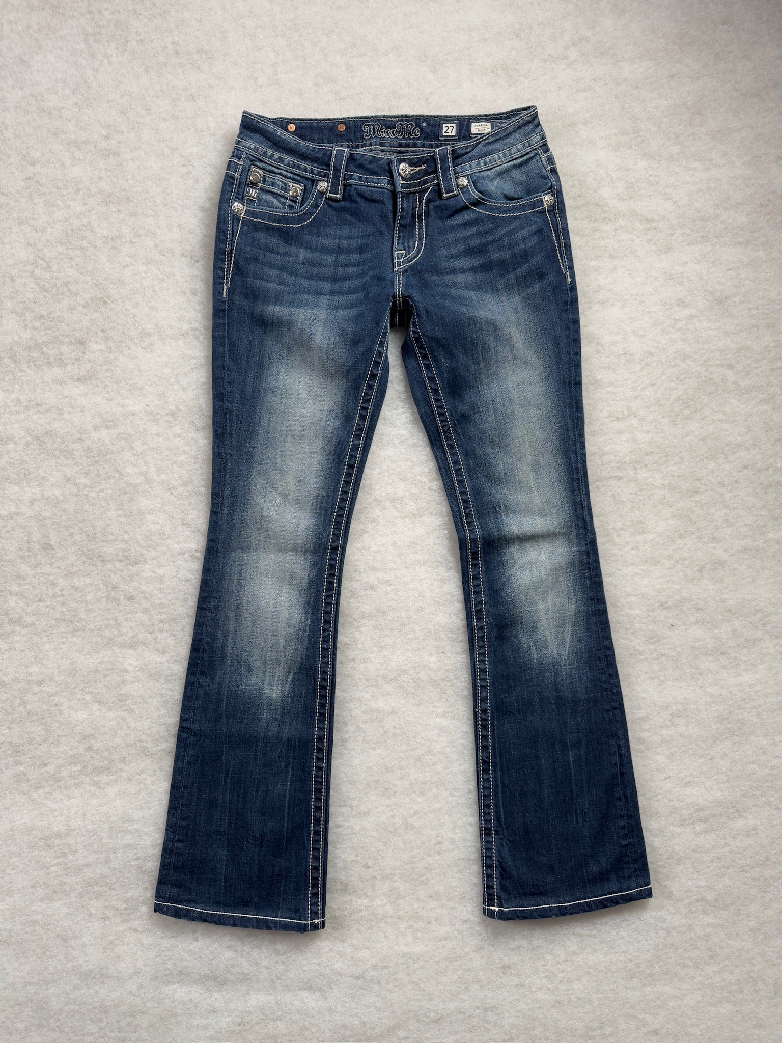 Miss Me Boot Cut Low Waist Jeans 27
