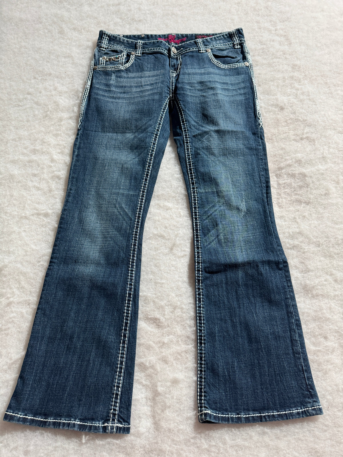 Boot Cut Low Waist Jeans Blau, Foto 1 von 4