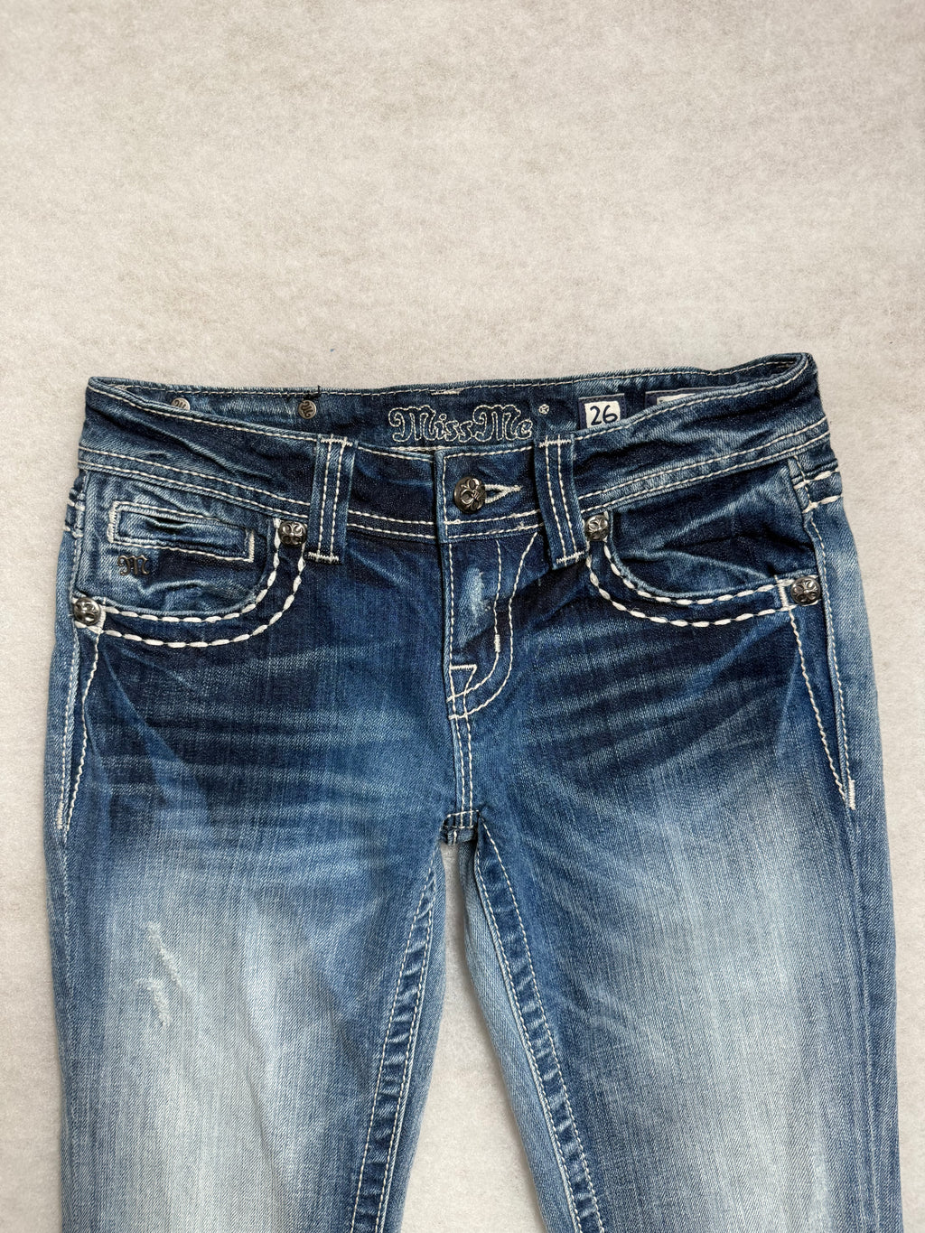 Miss Me Boot Cut Low Waist Jeans 26