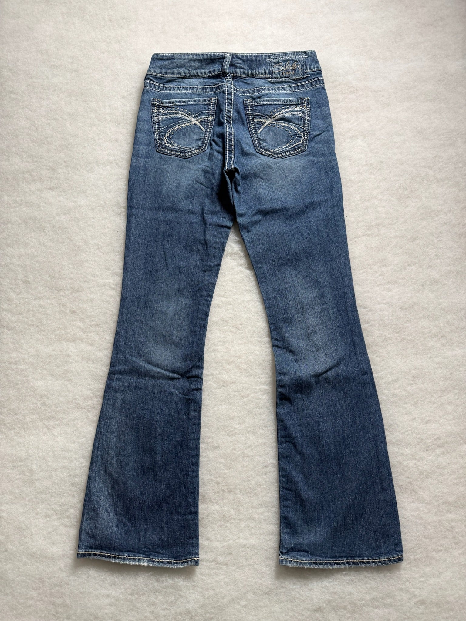 Silver Boot Cut Low Waist Jeans