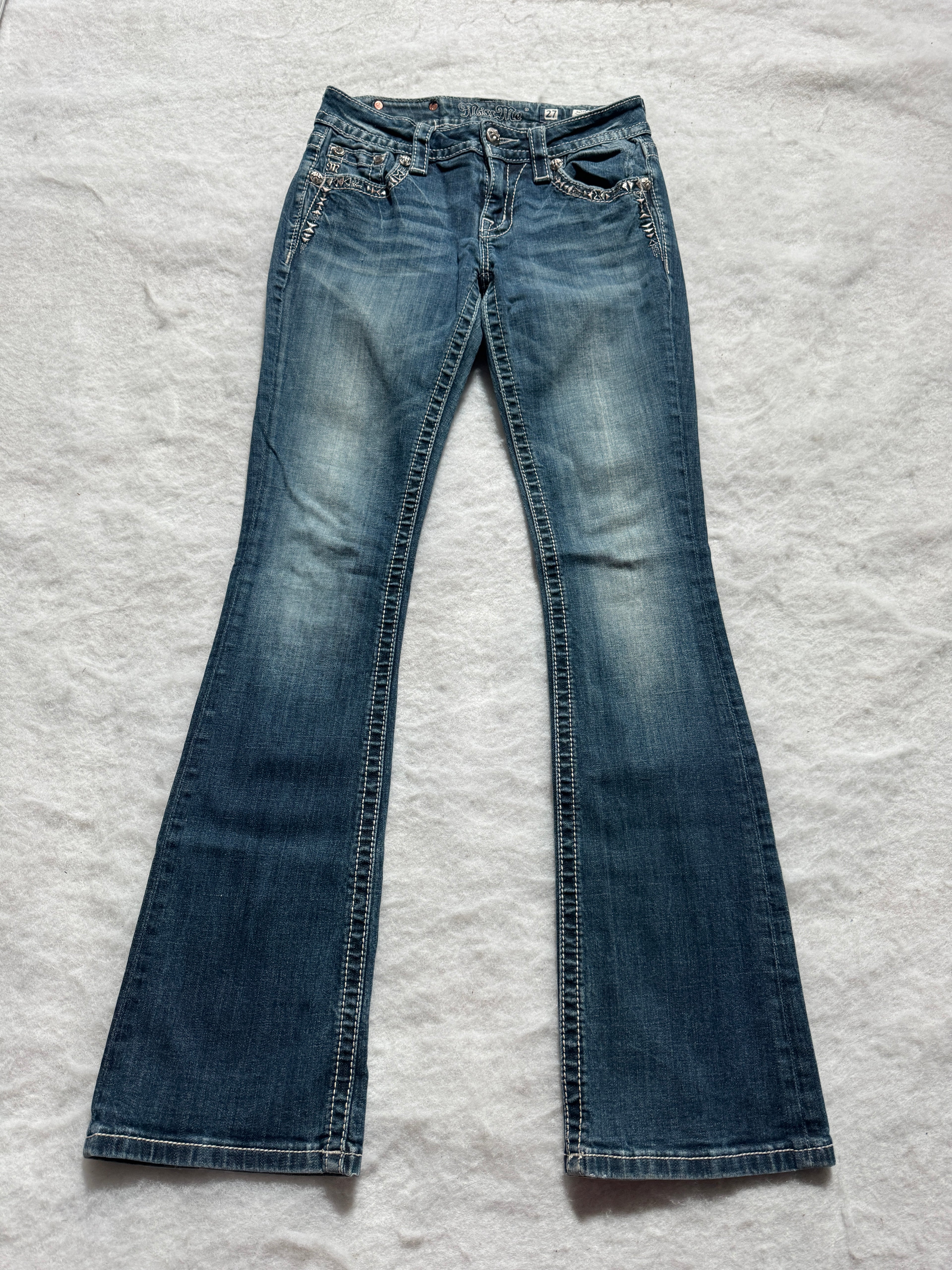 Miss Me Boot Cut Low Waist Jeans 27