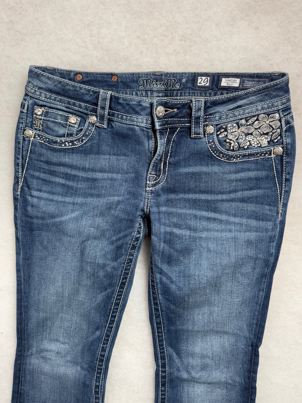 Miss Me Boot Cut Low Waist Jeans 29