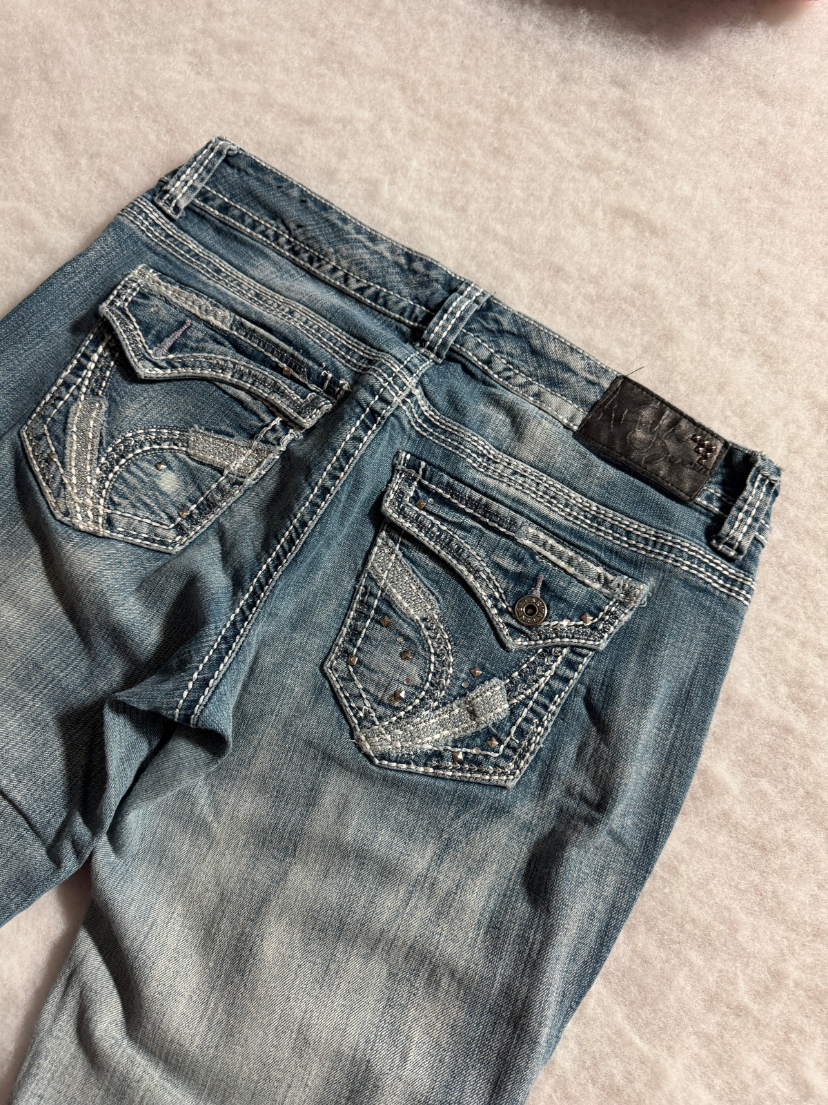 Boot Cut Low Waist Jeans Blau, Foto 3 von 4
