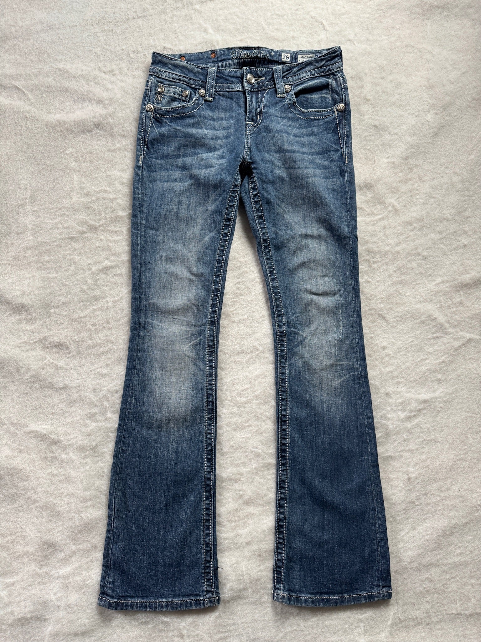 Miss Me Boot Cut Low Waist Jeans 26