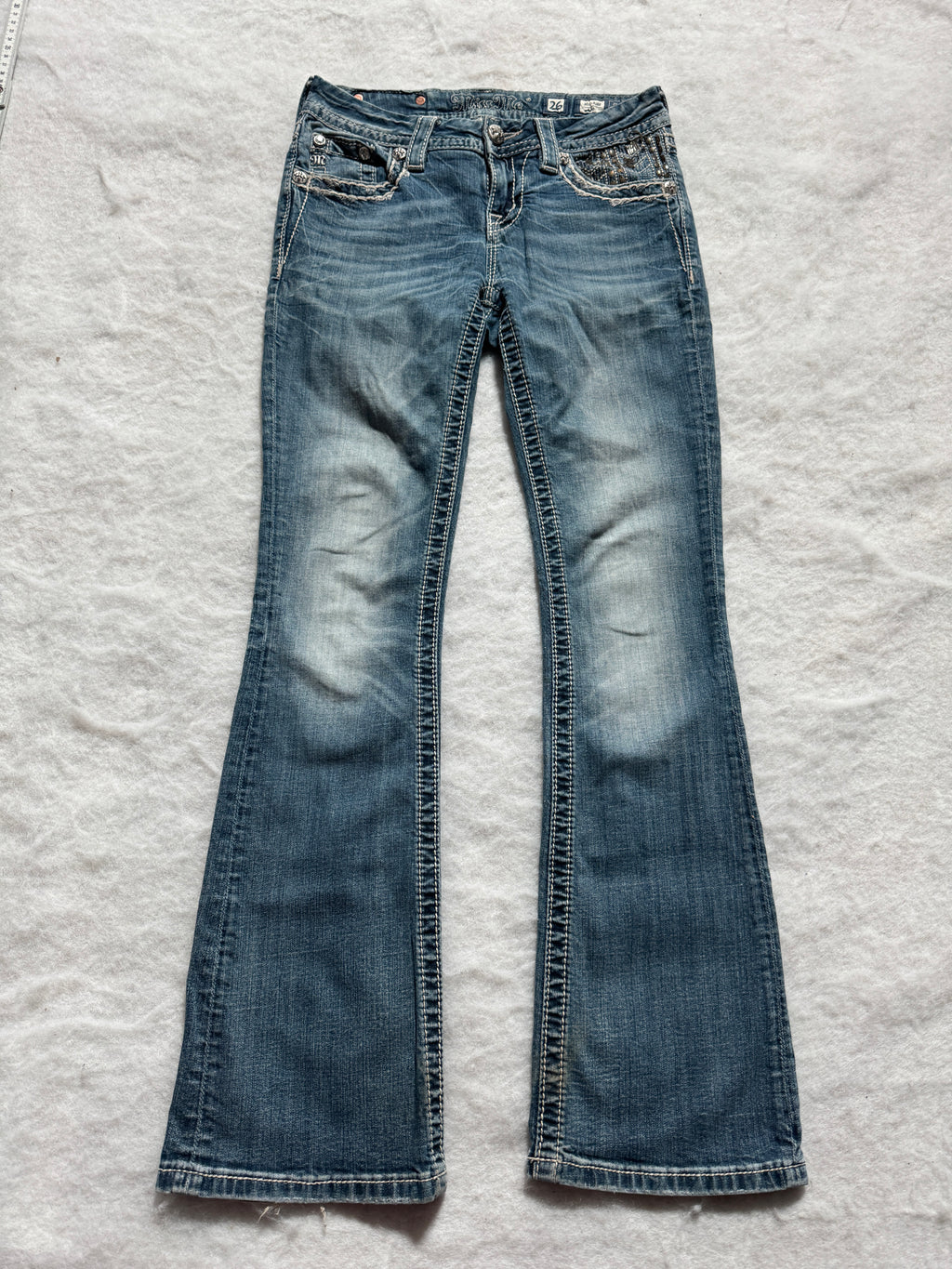 Miss Me Boot Cut Low Waist Jeans 26