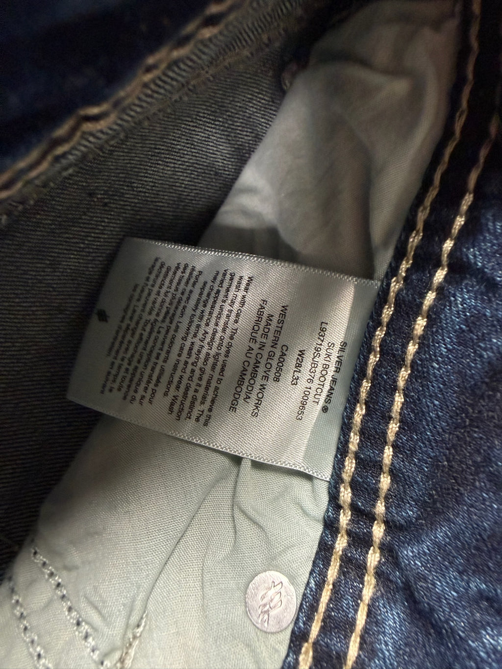 Silver Boot Cut Low Waist Jeans 28