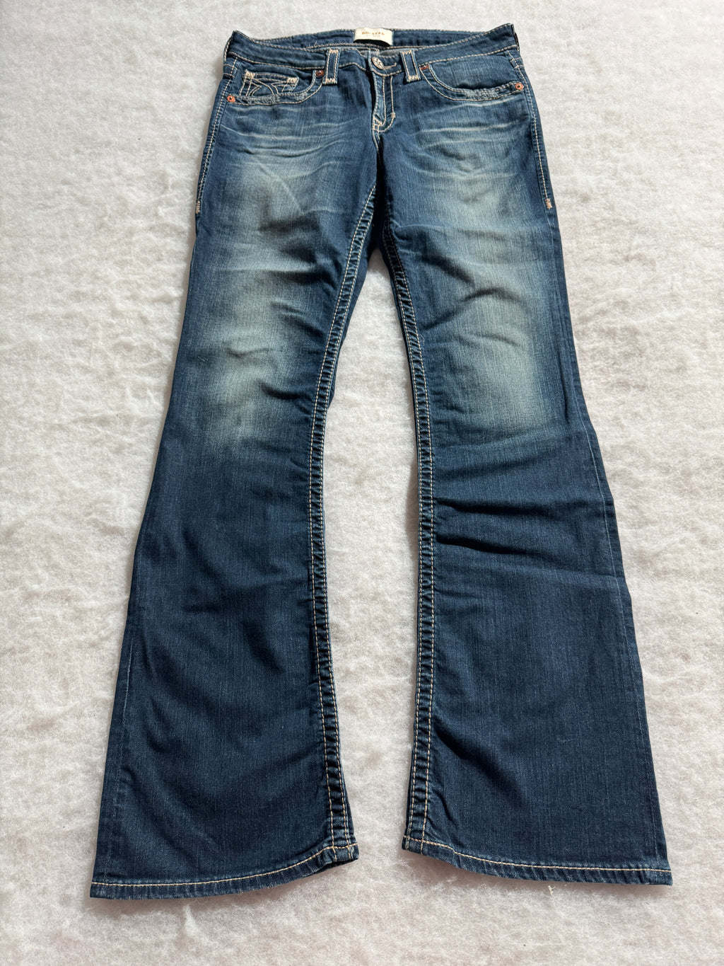 Boot Cut Low Waist Jeans Blau, Foto 1 von 4