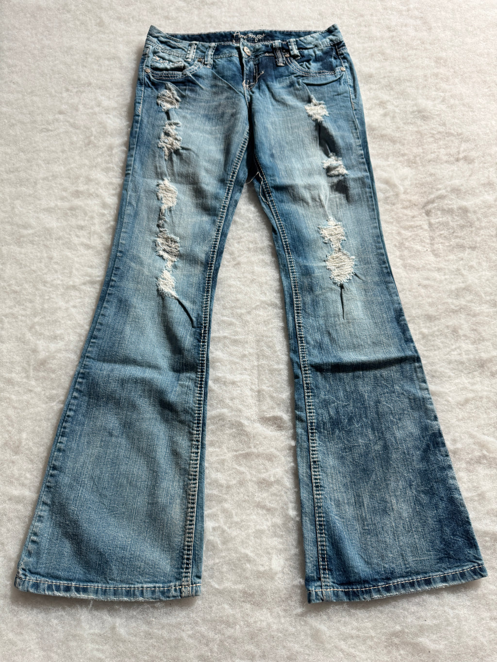 Boot Cut Low Waist Jeans Blau, Foto 1 von 4