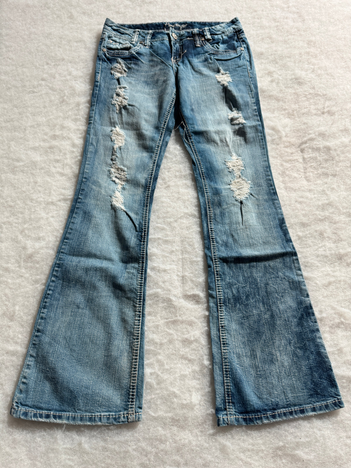 Boot Cut Low Waist Jeans Blau, Foto 1 von 4