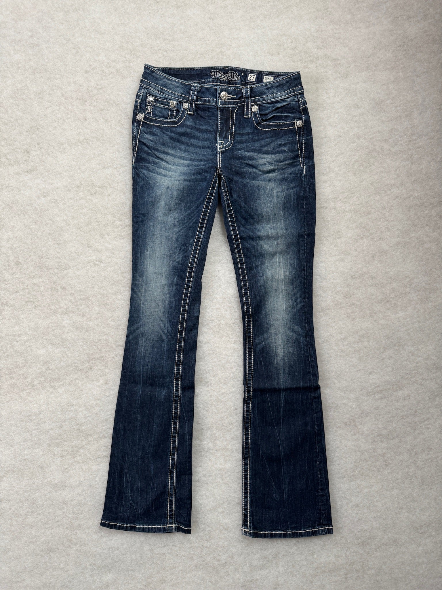 Miss Me Boot Cut Low Waist Jeans 27