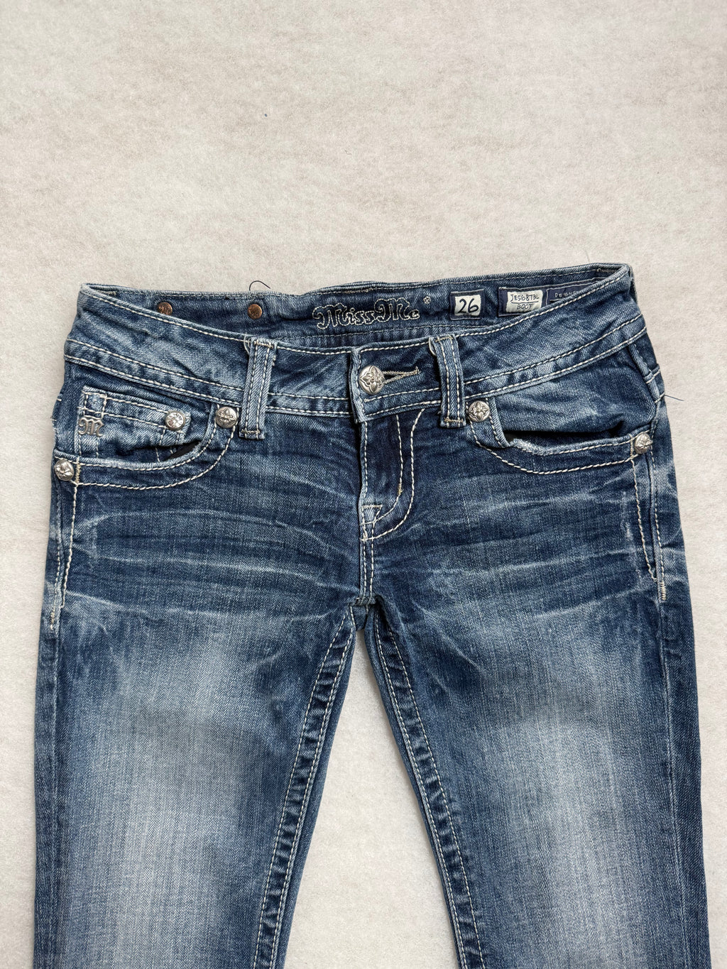 Miss Me Boot Cut Low Waist Jeans 26