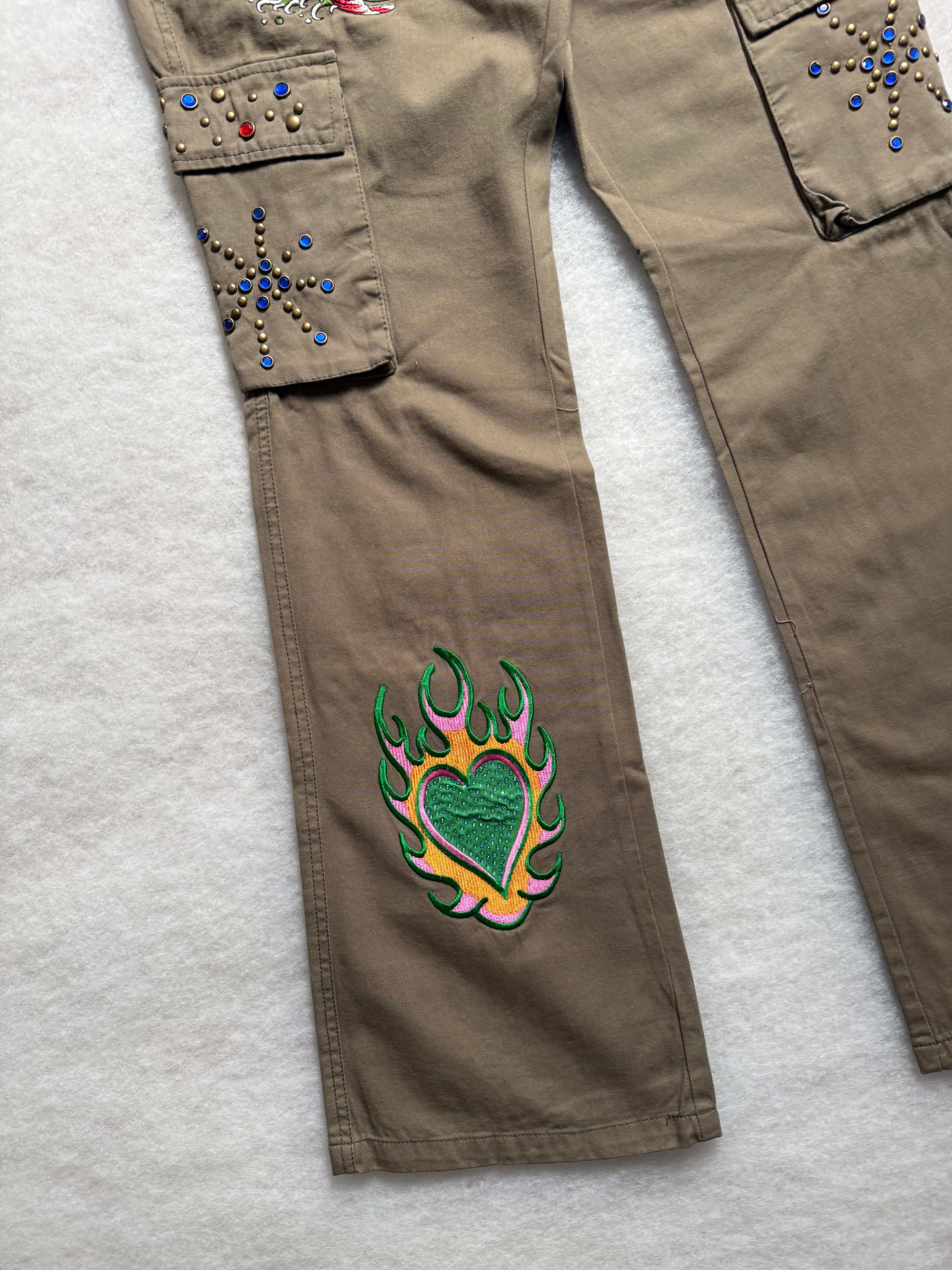 Ed Hardy Boot Cut Cargo Pants 27
