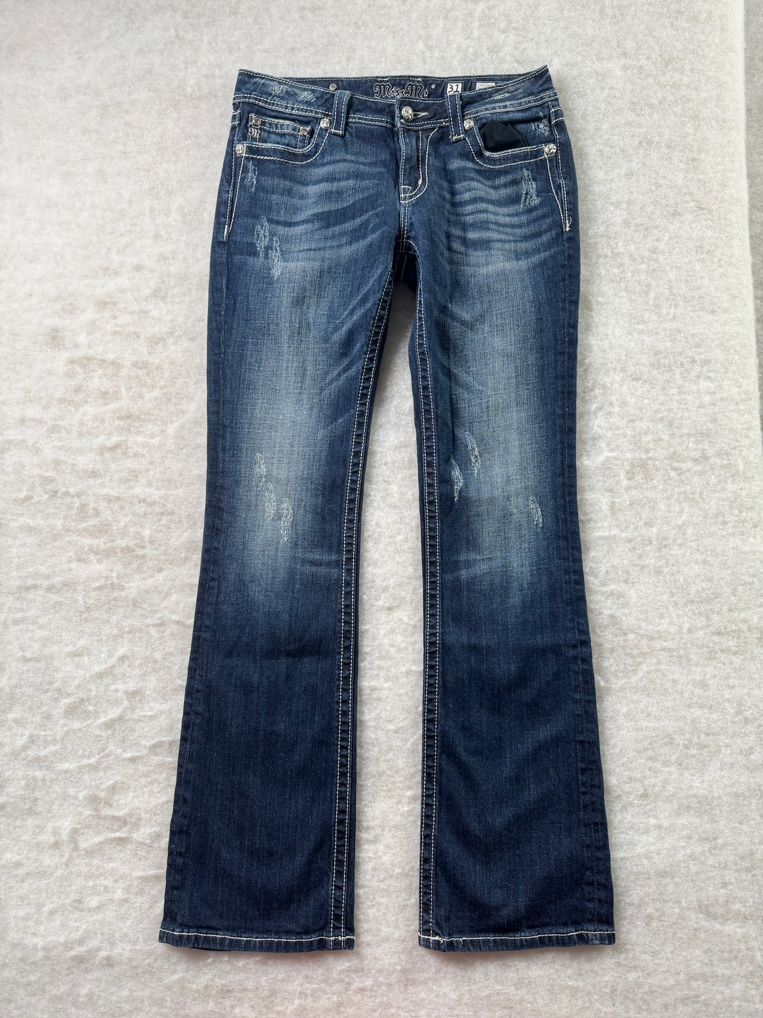 Miss Me Boot Cut Low Waist Jeans 31