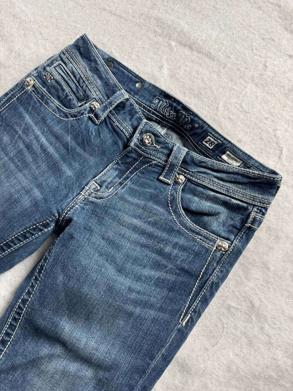 Miss Me Boot Cut Low Waist Jeans 28