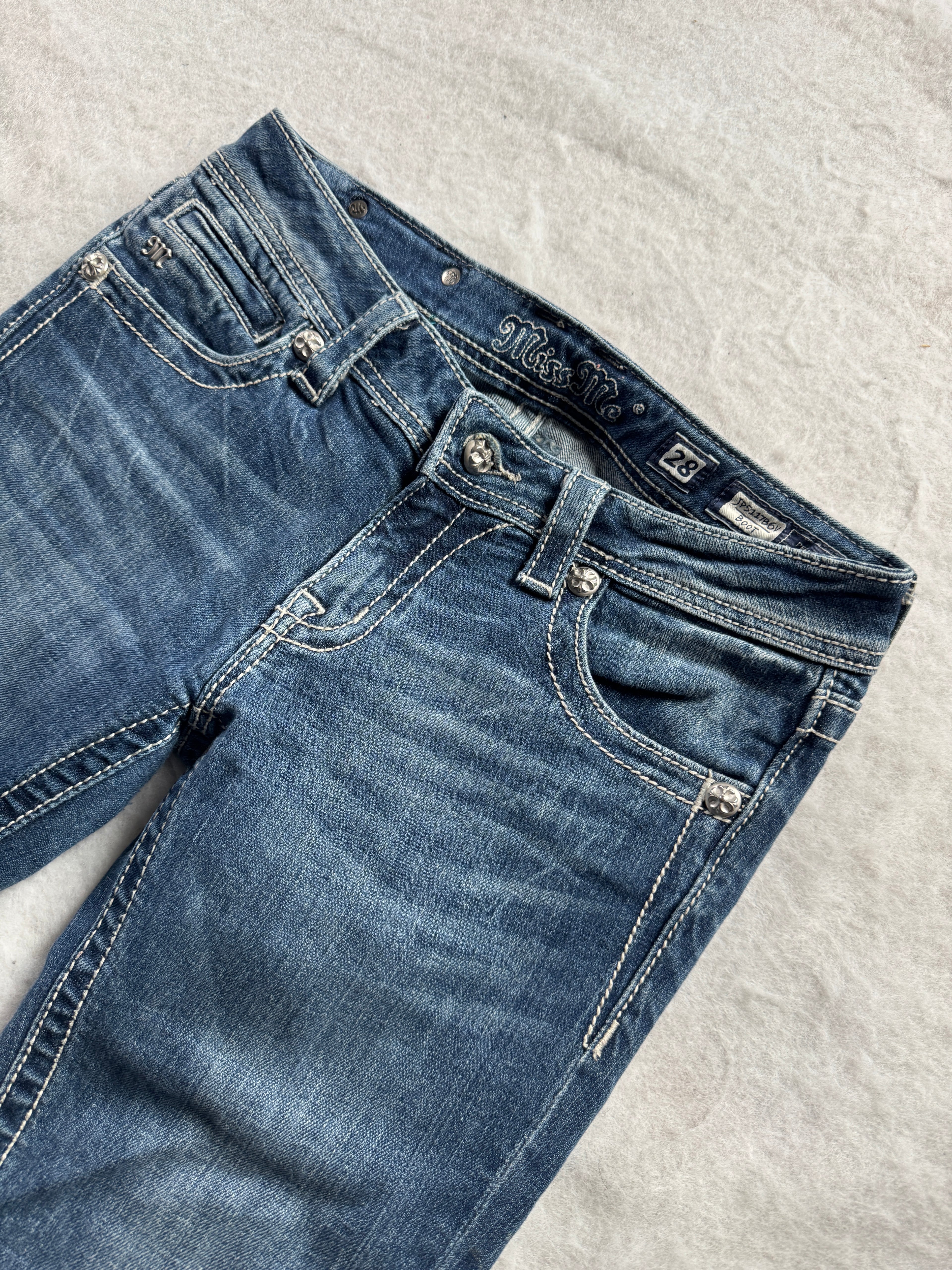 Miss Me Boot Cut Low Waist Jeans 28