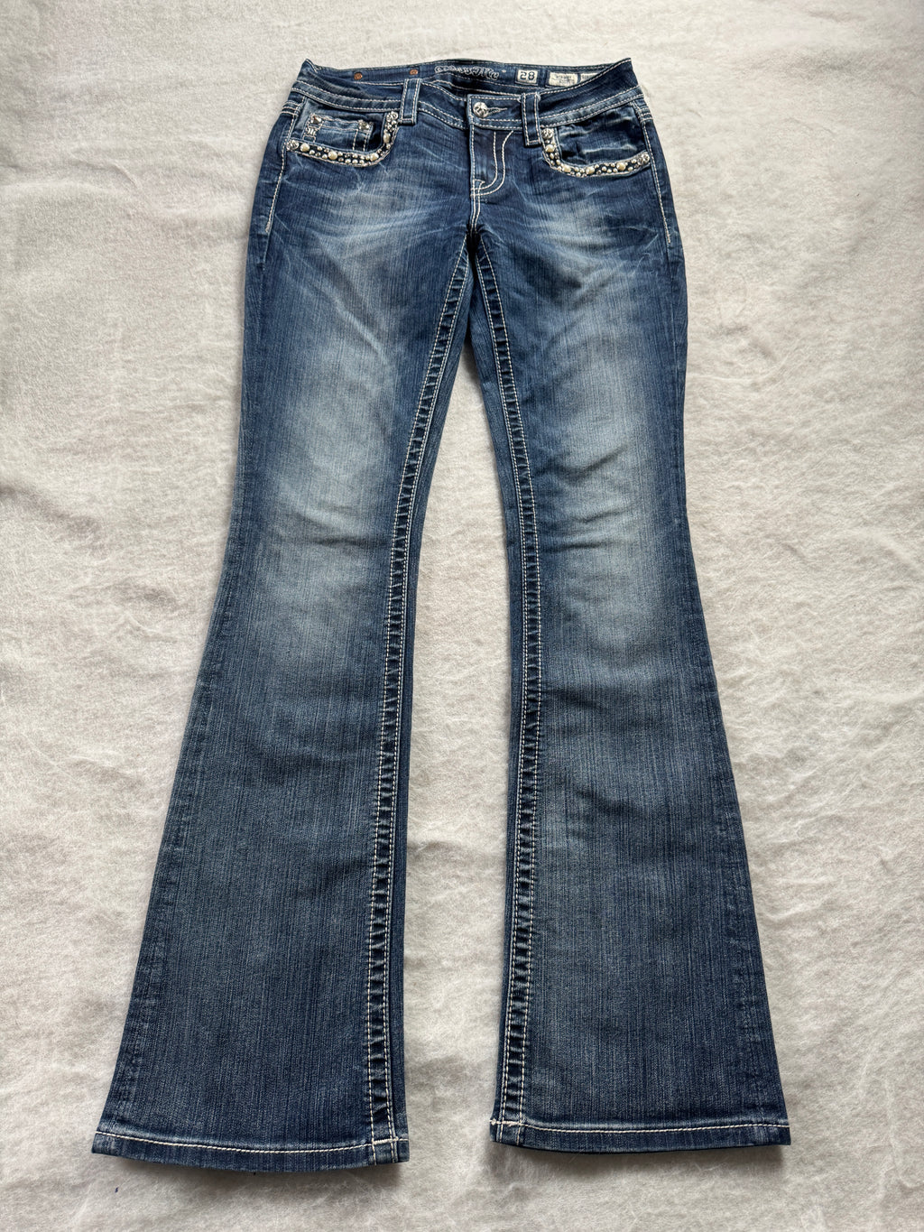 Miss Me Boot Cut Low Waist Jeans 28