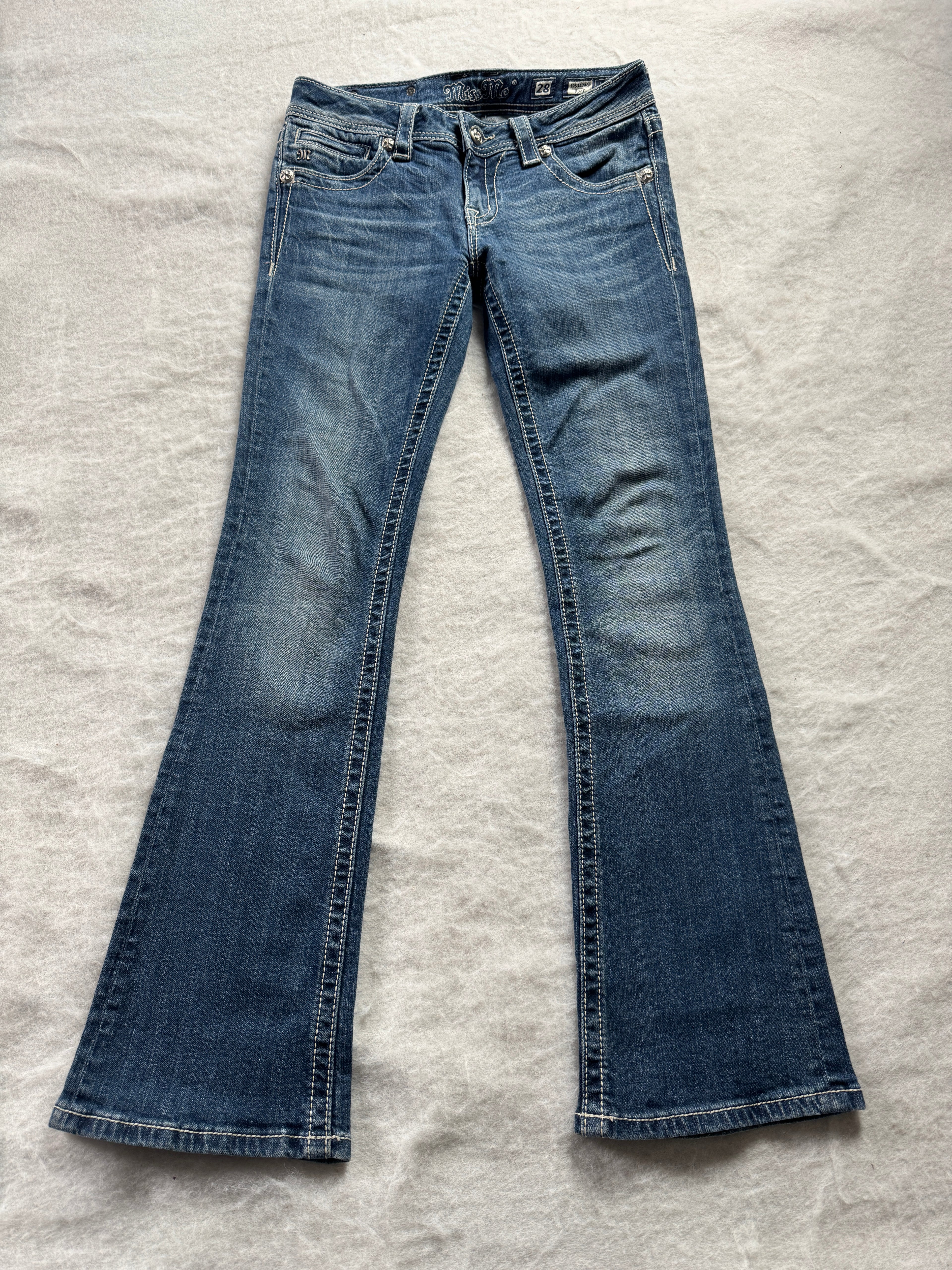Miss Me Boot Cut Low Waist Jeans 28