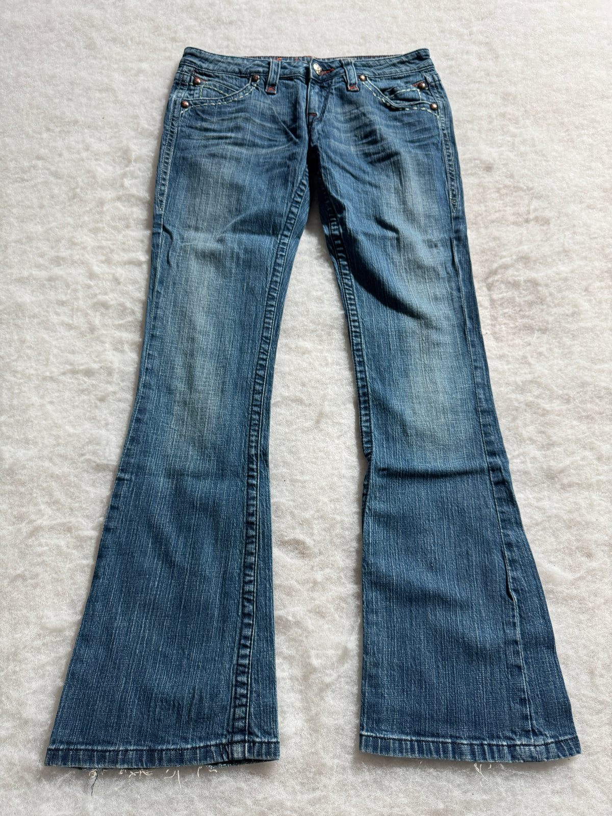 Boot Cut Low Waist Jeans Blau, Foto 1 von 4