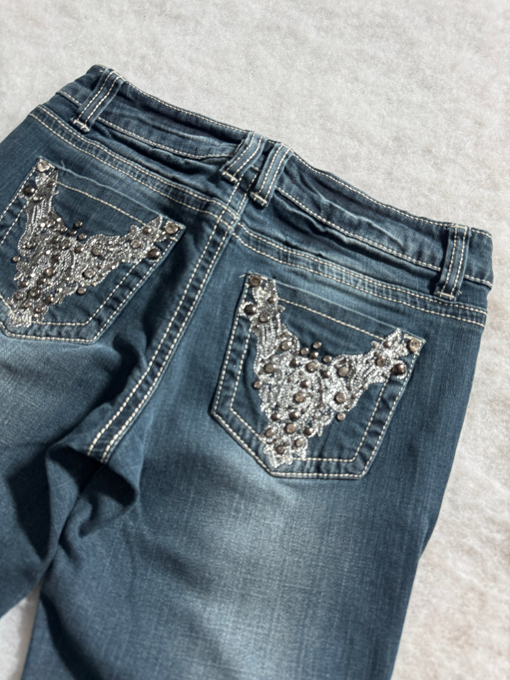 Boot Cut Low Waist Jeans Blau, Foto 3 von 4