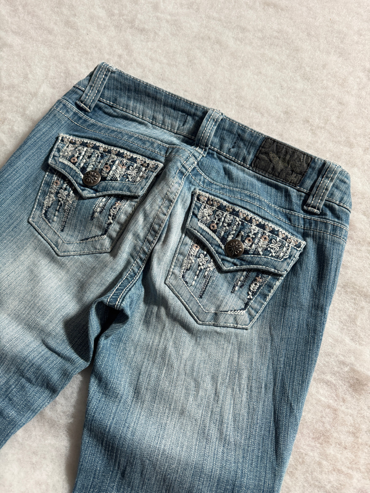 Boot Cut Low Waist Jeans Blau, Foto 3 von 4