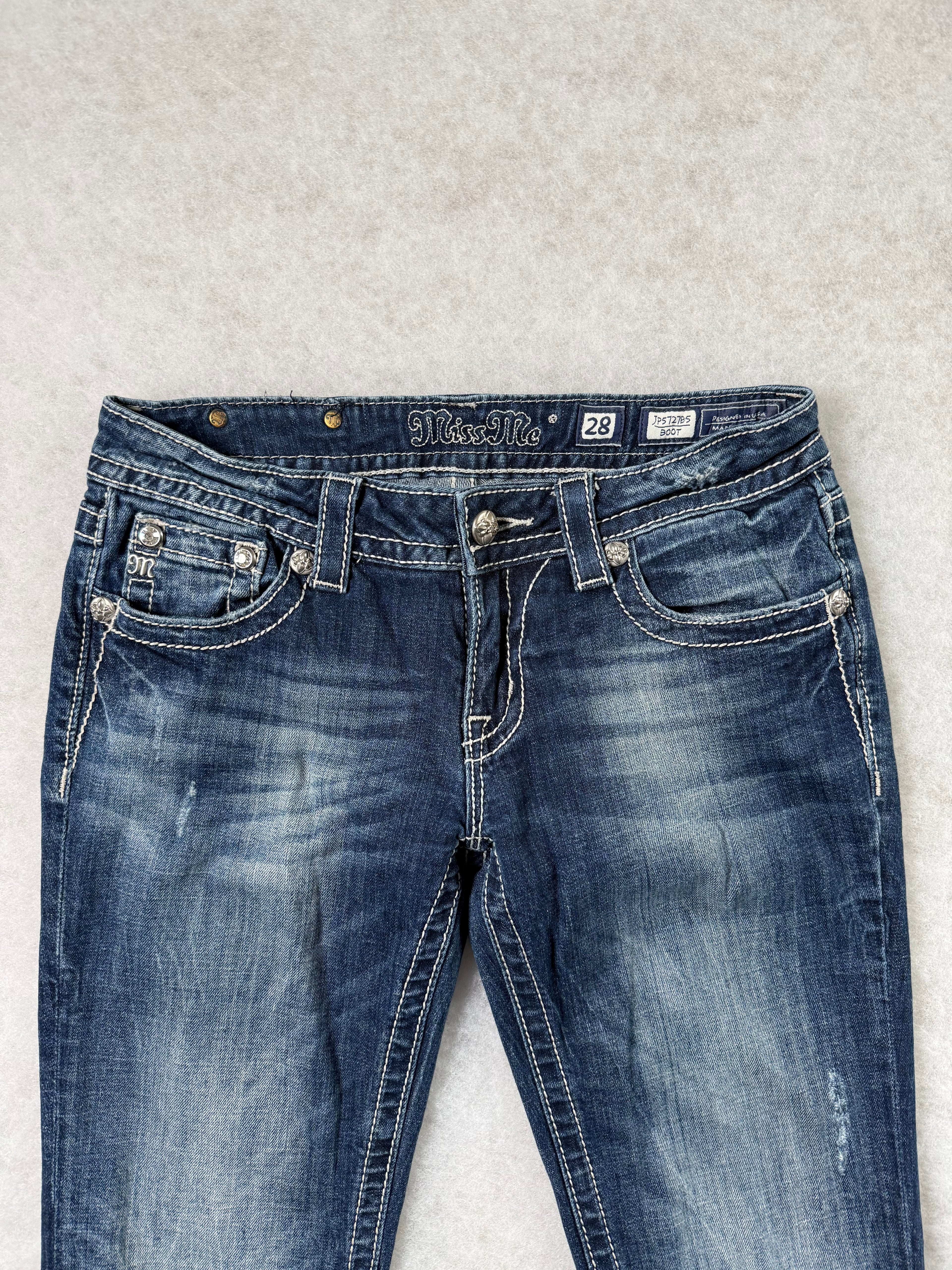 Miss Me Boot Cut Low Waist Jeans 28