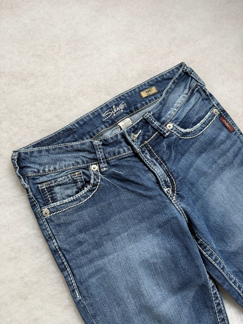 Silver Boot Cut Low Waist Jeans