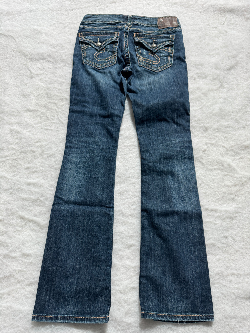 Silver Boot Cut Low Waist Jeans