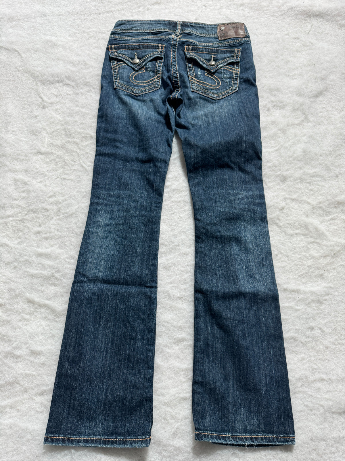 Silver Boot Cut Low Waist Jeans