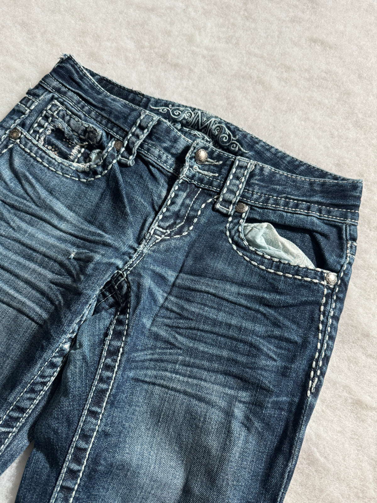 Boot Cut Low Waist Jeans Blau, Foto 4 von 4