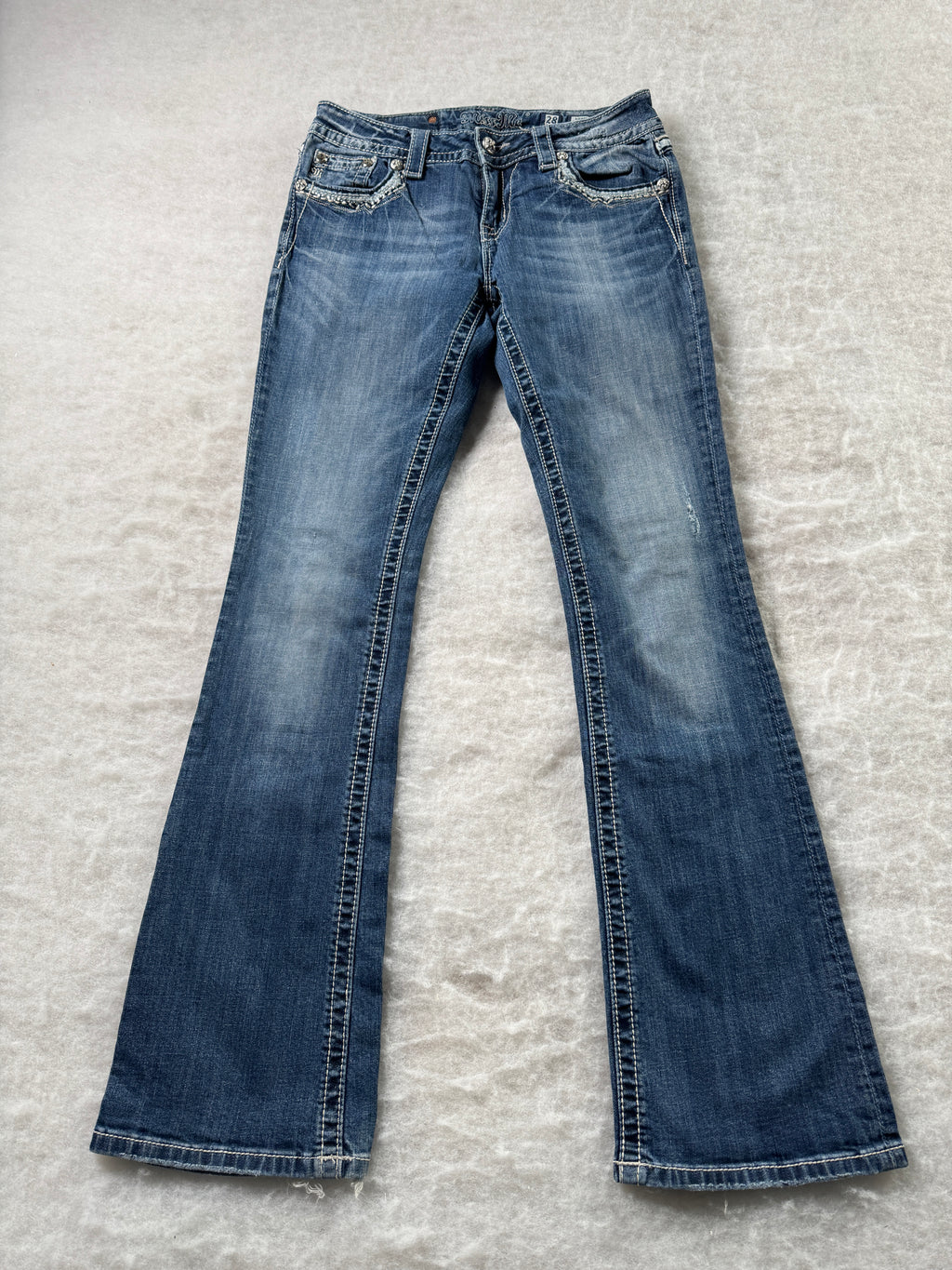 Miss Me Boot Cut Low Waist Jeans 28